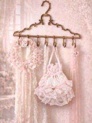 Peach Rose Chantilly Drawstring